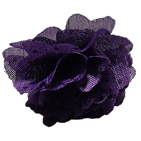 Retro Boho Purple Fabric Flower Adjustable Ring 70s 80s Fashion Jewelry Women - Picture 1 of 5